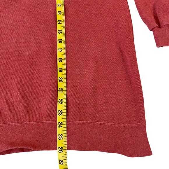 Orvis 1/4 Zip Sweatshirt Men's Size Medium Short Orange Pullover Flawed - Picture 4 of 6